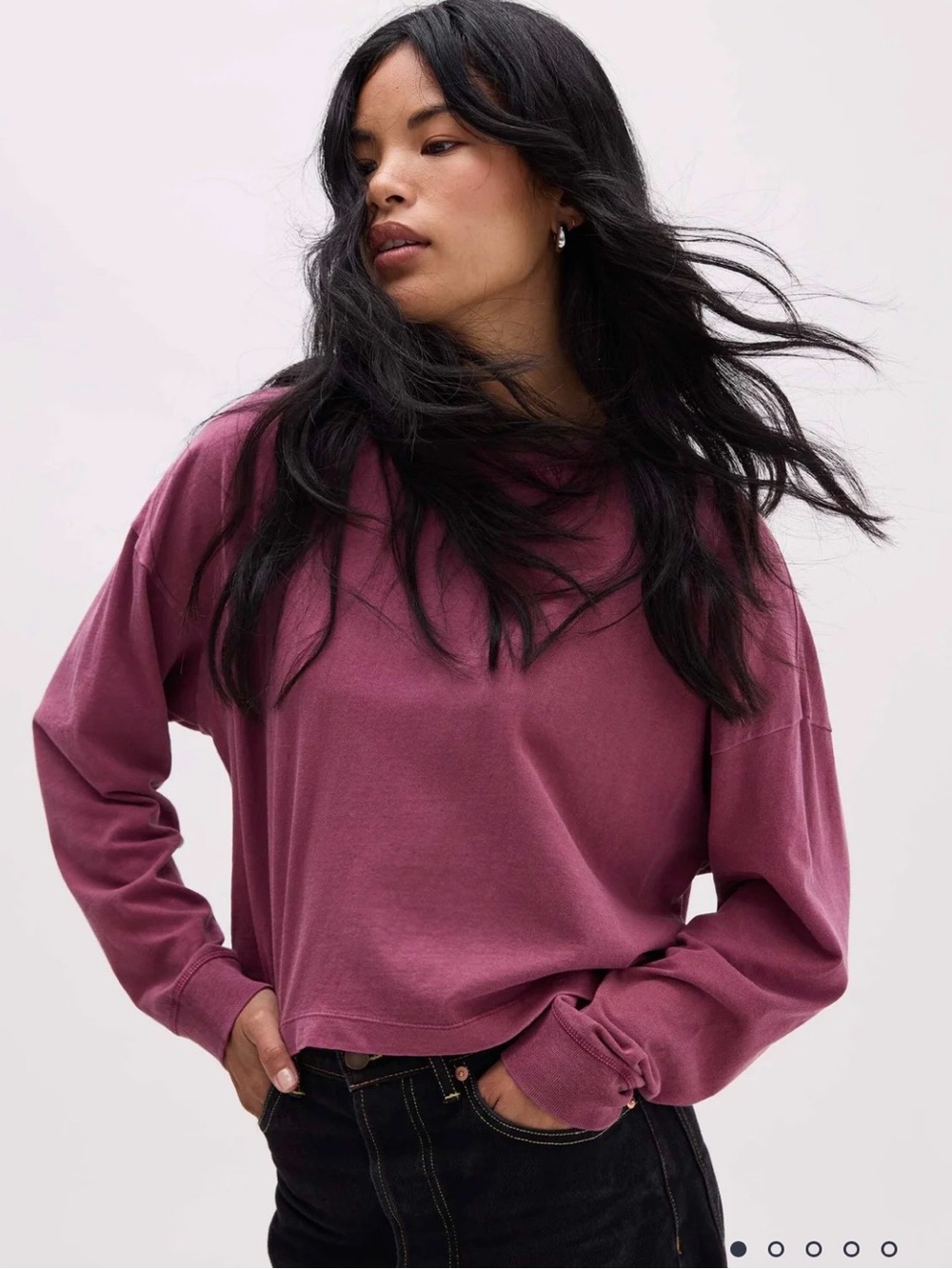 Richer Poorer Mauve Pink Oversized Long-Sleeve Top